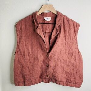 Linen, button down vest